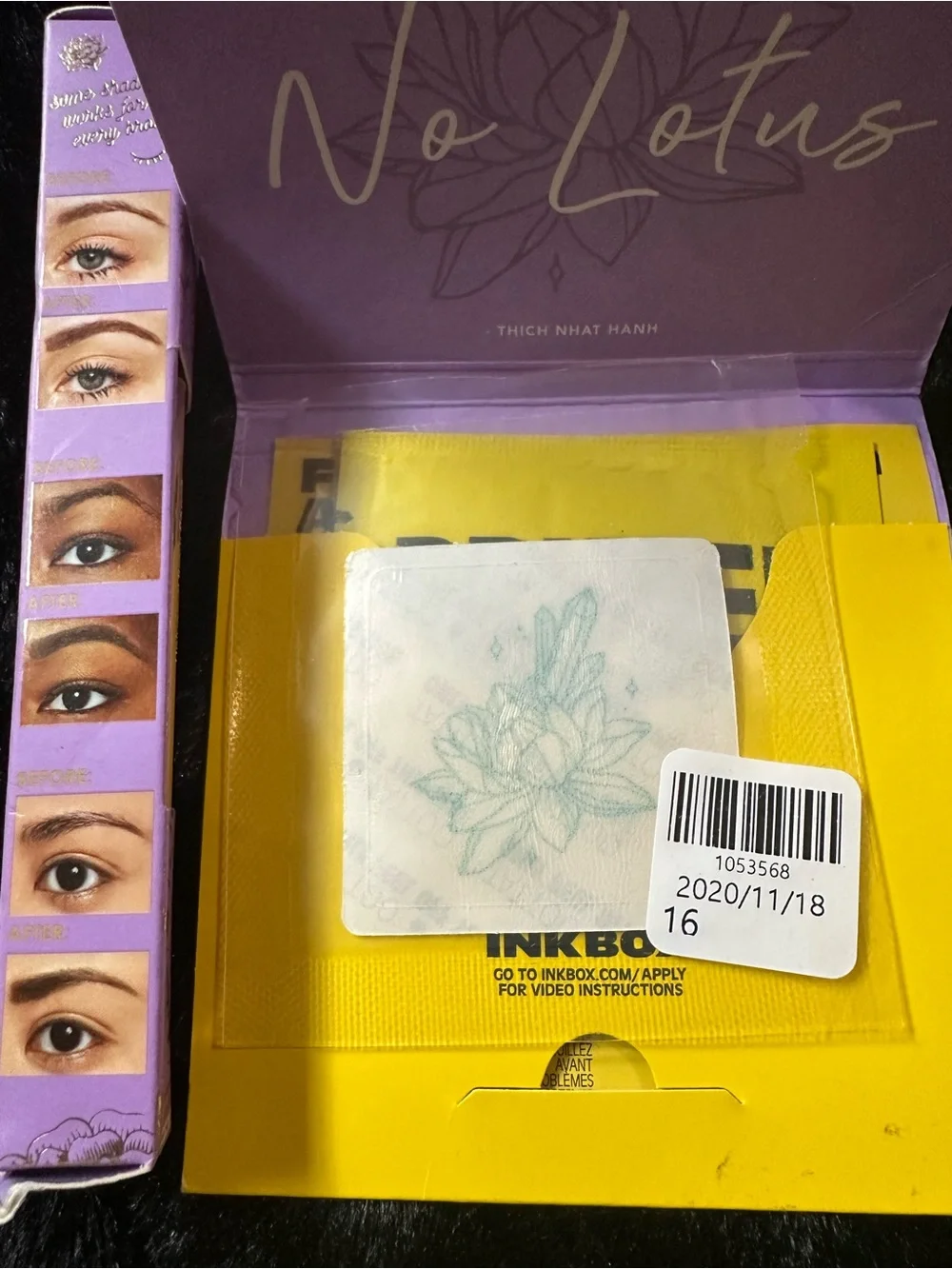 Purple Gold Whimsigoth kit INKBOX Temporary Tattoo Kit & Winky Lux Brow Pencil